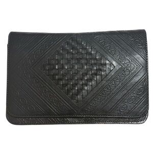 Black Leather Embossed Bag